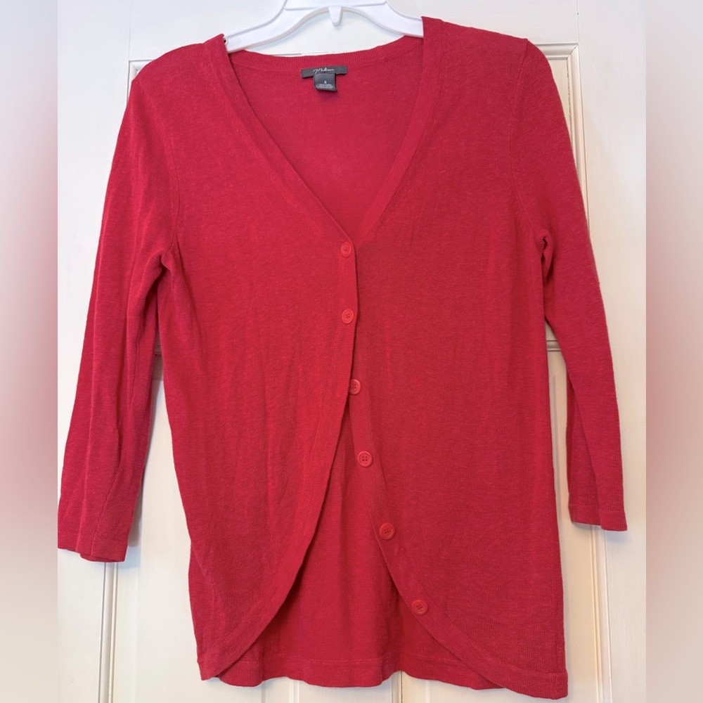 MADISON Scarlet Linen Cardigan